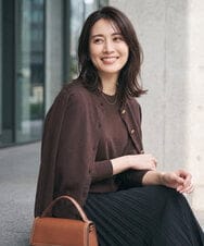 FOFJD20170 MK MICHEL KLEIN(MK ミッシェルクラン) [洗える]カラーニットアンサンブル ネイビー