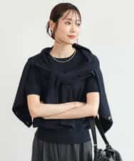 FOFJD20170 MK MICHEL KLEIN(MK ミッシェルクラン) [洗える]カラーニットアンサンブル ネイビー