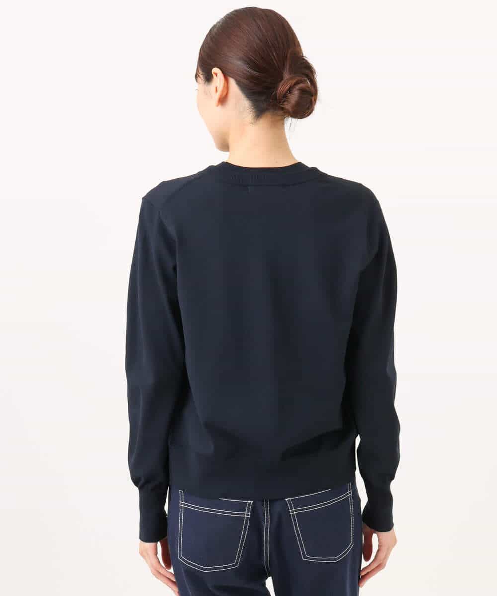 FOFJD20170 MK MICHEL KLEIN(MK ミッシェルクラン) [洗える]カラーニットアンサンブル ネイビー