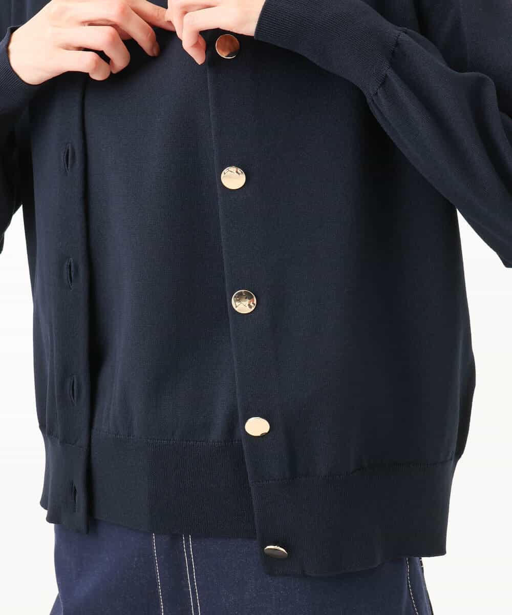 FOFJD20170 MK MICHEL KLEIN(MK ミッシェルクラン) [洗える]カラーニットアンサンブル ネイビー