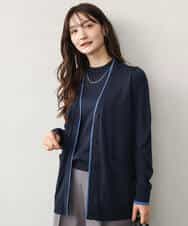 FOFJD30180 MK MICHEL KLEIN(MK ミッシェルクラン) [洗える]配色カラーニットアンサンブル グレー