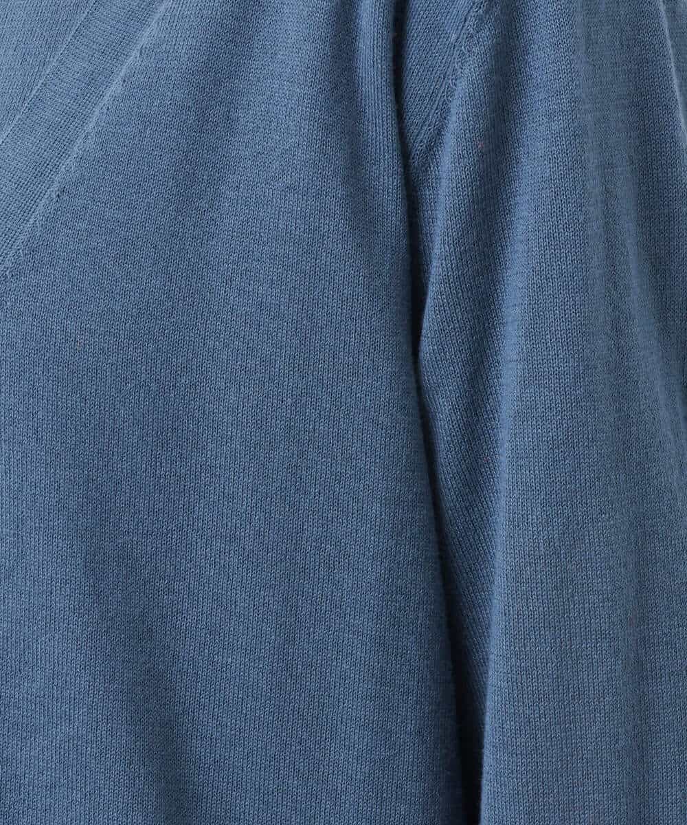 FOFJS04160 MK MICHEL KLEIN(MK ミッシェルクラン) ミドル丈カーディガン×半袖クルーネック カラーニットアンサンブル グレイッシュブルー