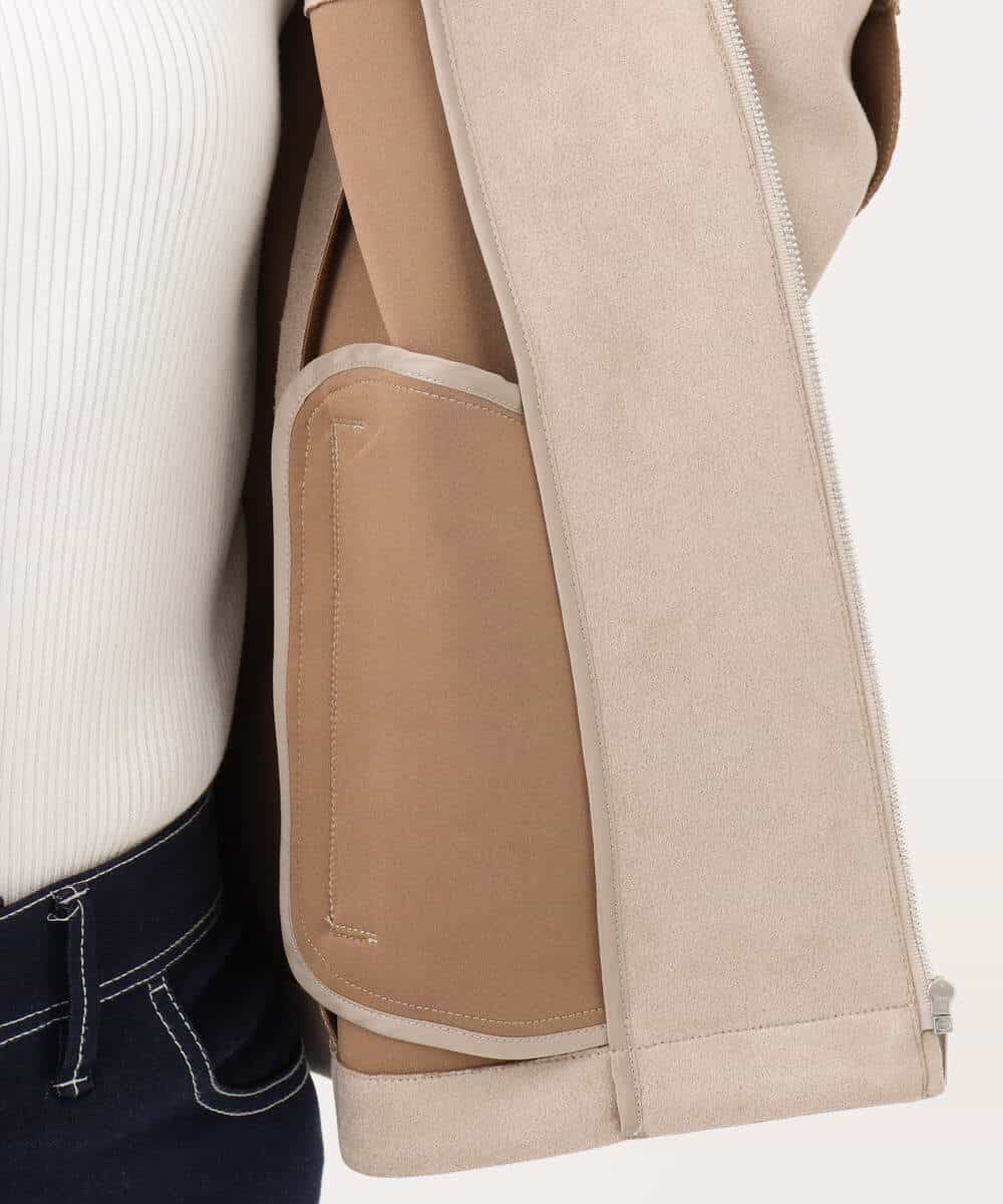 FOJAG32190 MK MICHEL KLEIN(MK ミッシェルクラン) [洗える]フェイクスウェードショートブルゾン ベージュ