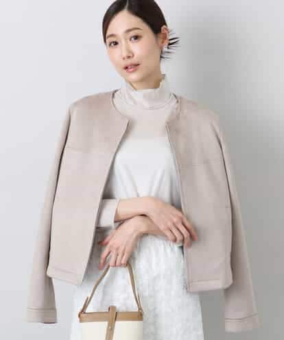 MK MICHEL KLEIN(MK ミッシェルクラン) フェイクスウェードショートブルゾン/洗える ベージュ 38