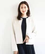 FOJDD32190 MK MICHEL KLEIN(MK ミッシェルクラン) フェイクスウェードショートブルゾン/洗える モカ