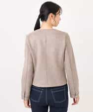 FOJDD32190 MK MICHEL KLEIN(MK ミッシェルクラン) フェイクスウェードショートブルゾン/洗える モカ