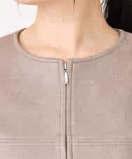 FOJDD32190 MK MICHEL KLEIN(MK ミッシェルクラン) フェイクスウェードショートブルゾン/洗える モカ