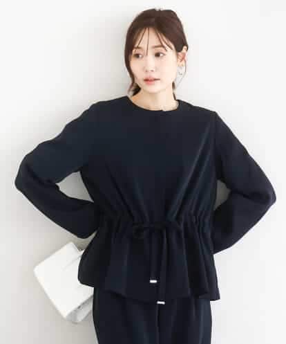 FOJFD13200  ギャザーデザイン ジップアップブルゾン/撥水/防シワ/洗える