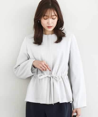 FOJFD13200 MK MICHEL KLEIN ギャザーデザイン ジップアップブルゾン/撥水/防シワ/洗える