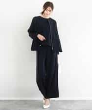 FOJFD13200 MK MICHEL KLEIN(MK ミッシェルクラン) ギャザーデザイン ジップアップブルゾン/撥水/防シワ/洗える ライトグレー