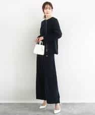 FOJFD13200 MK MICHEL KLEIN(MK ミッシェルクラン) ギャザーデザイン ジップアップブルゾン/撥水/防シワ/洗える ライトグレー