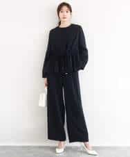 FOJFD13200 MK MICHEL KLEIN(MK ミッシェルクラン) ギャザーデザイン ジップアップブルゾン/撥水/防シワ/洗える ライトグレー