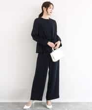 FOJFD13200 MK MICHEL KLEIN(MK ミッシェルクラン) ギャザーデザイン ジップアップブルゾン/撥水/防シワ/洗える ライトグレー