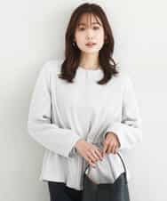 FOJFD13200 MK MICHEL KLEIN(MK ミッシェルクラン) ギャザーデザイン ジップアップブルゾン/撥水/防シワ/洗える ライトグレー