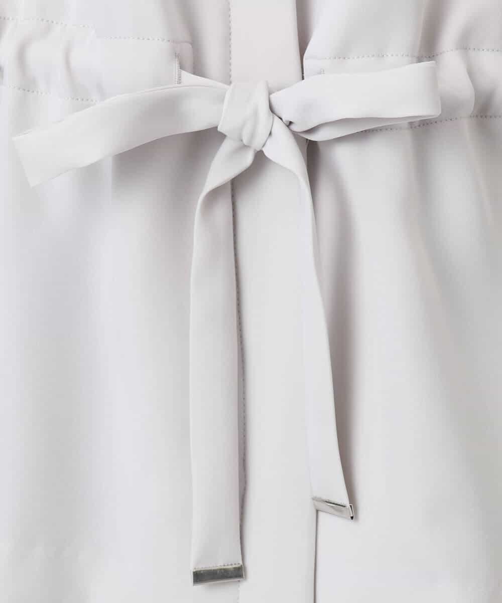 FOJFD13200 MK MICHEL KLEIN(MK ミッシェルクラン) ギャザーデザイン ジップアップブルゾン/撥水/防シワ/洗える ライトグレー