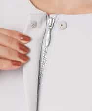 FOJFD13200 MK MICHEL KLEIN(MK ミッシェルクラン) ギャザーデザイン ジップアップブルゾン/撥水/防シワ/洗える ライトグレー