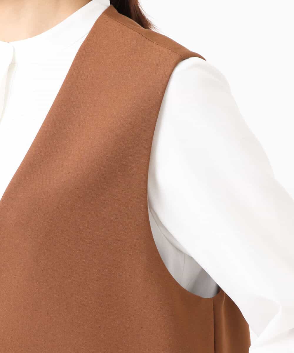 FOJJS26180 MK MICHEL KLEIN(MK ミッシェルクラン) Vネックベスト/セットアップ対応/洗える ブラウン