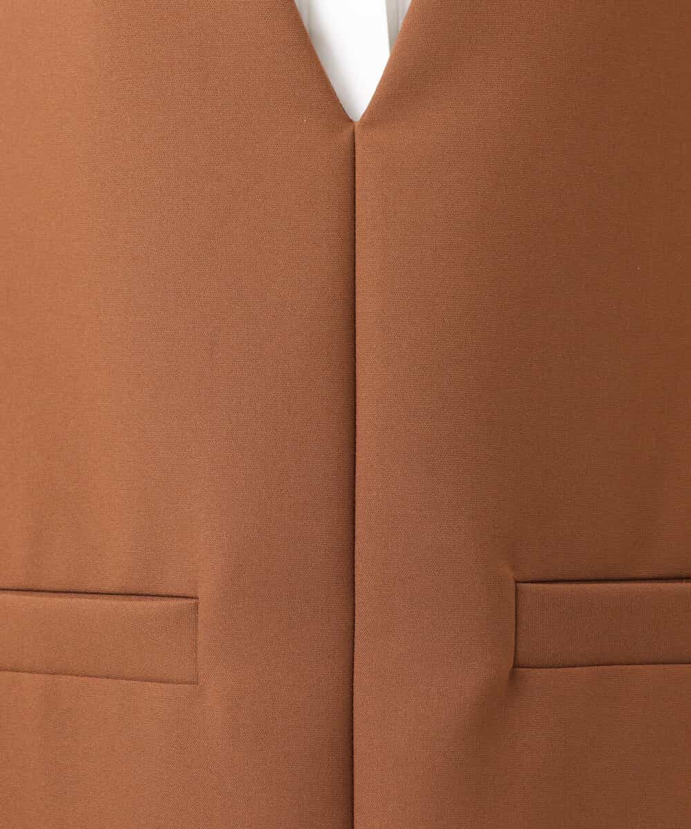 FOJJS26180 MK MICHEL KLEIN(MK ミッシェルクラン) Vネックベスト/セットアップ対応/洗える ブラウン