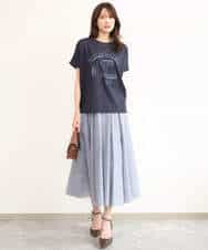 FOKGD60085 MK MICHEL KLEIN(MK ミッシェルクラン) [UVカット/接触冷感/洗える]デザインロゴTシャツ ホワイト
