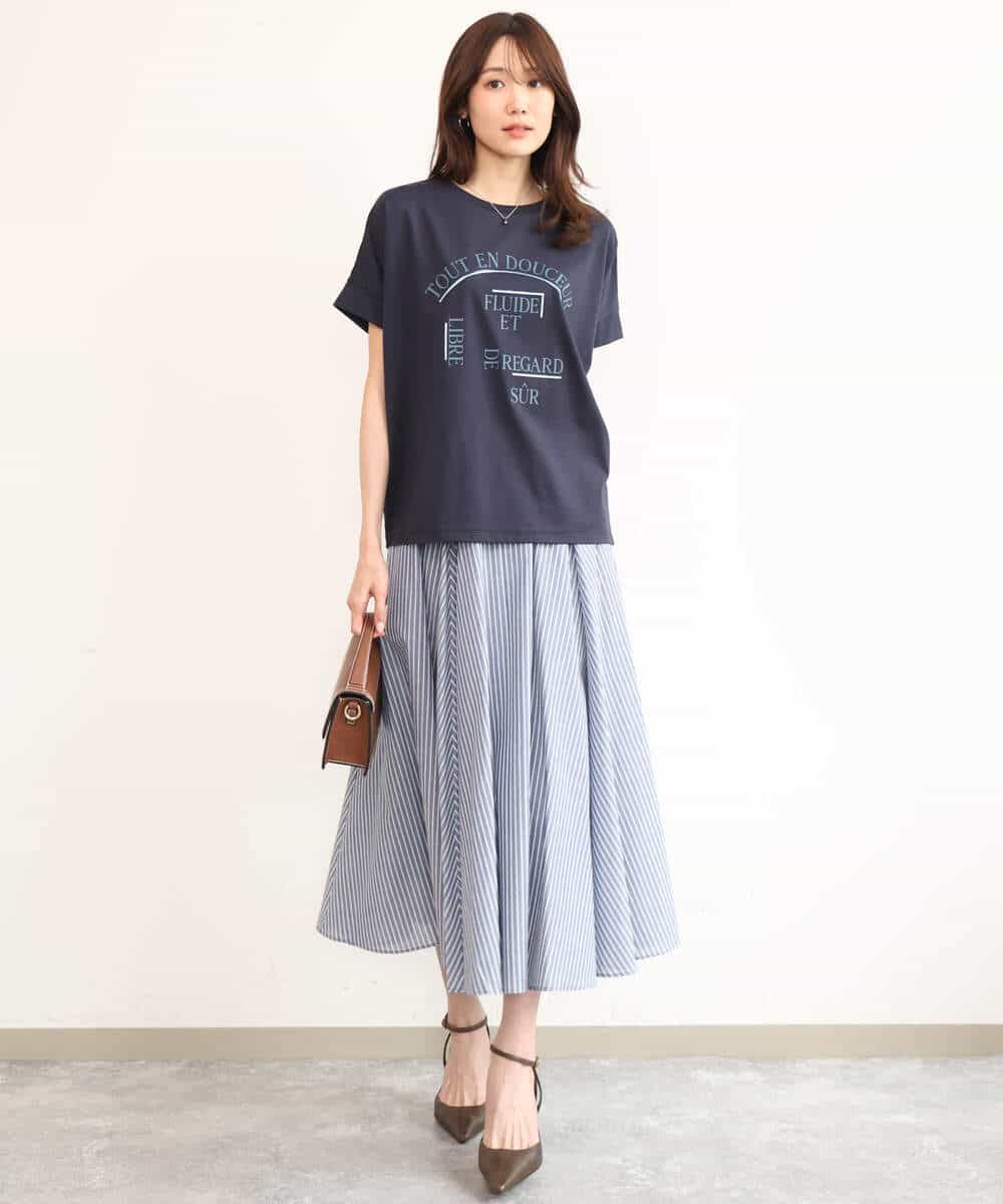 FOKGD60085 MK MICHEL KLEIN(MK ミッシェルクラン) [UVカット/接触冷感/洗える]デザインロゴTシャツ ホワイト