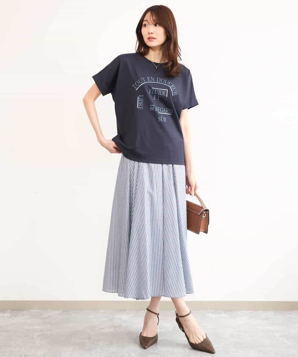 FOKGD60085 MK MICHEL KLEIN(MK ミッシェルクラン) [UVカット/接触冷感/洗える]デザインロゴTシャツ ホワイト