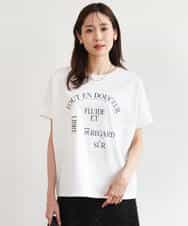 FOKGD60085 MK MICHEL KLEIN(MK ミッシェルクラン) [UVカット/接触冷感/洗える]デザインロゴTシャツ ホワイト