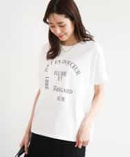 FOKGD60085 MK MICHEL KLEIN(MK ミッシェルクラン) [UVカット/接触冷感/洗える]デザインロゴTシャツ ホワイト
