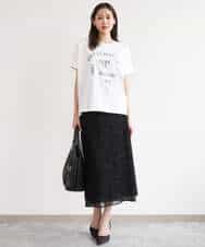 FOKGD60085 MK MICHEL KLEIN(MK ミッシェルクラン) [UVカット/接触冷感/洗える]デザインロゴTシャツ ホワイト