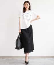 FOKGD60085 MK MICHEL KLEIN(MK ミッシェルクラン) [UVカット/接触冷感/洗える]デザインロゴTシャツ ホワイト
