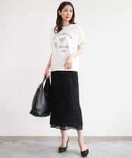 FOKGD60085 MK MICHEL KLEIN(MK ミッシェルクラン) [UVカット/接触冷感/洗える]デザインロゴTシャツ ホワイト
