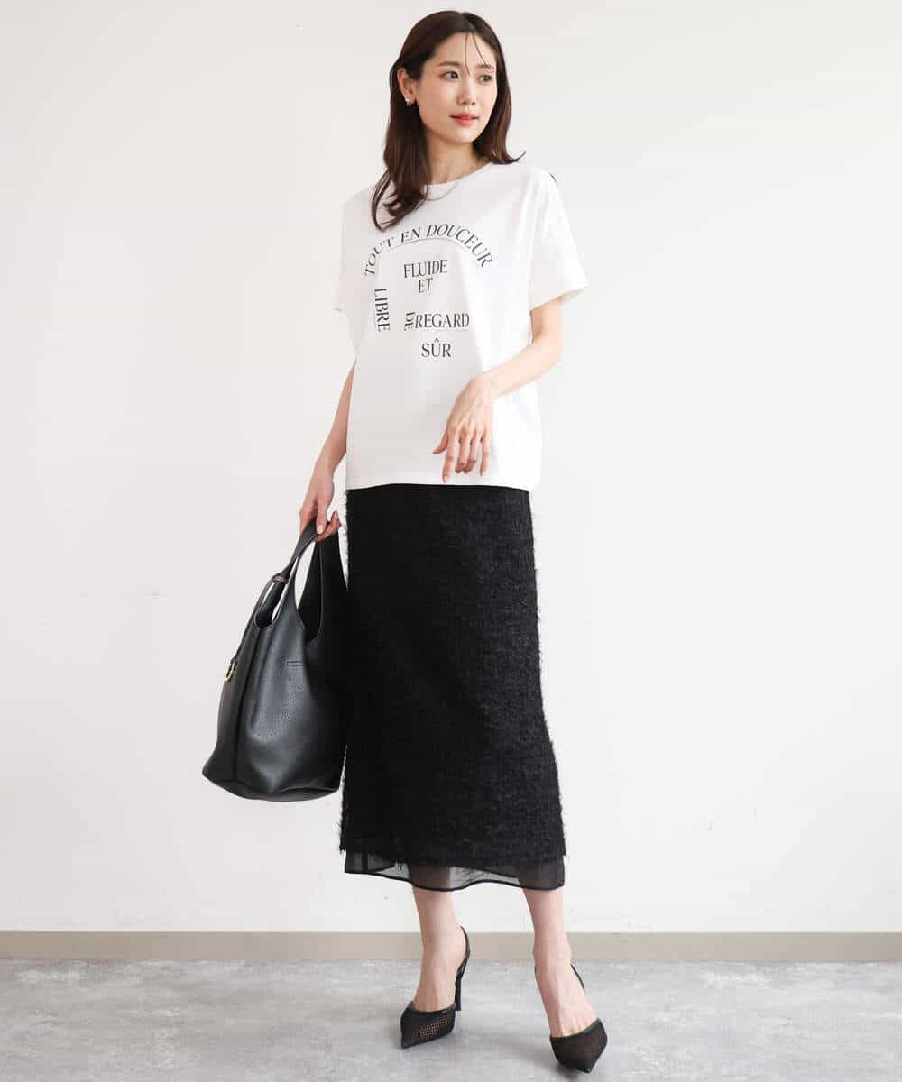 FOKGD60085 MK MICHEL KLEIN(MK ミッシェルクラン) [UVカット/接触冷感/洗える]デザインロゴTシャツ ホワイト