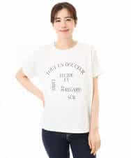 FOKGD60085 MK MICHEL KLEIN(MK ミッシェルクラン) [UVカット/接触冷感/洗える]デザインロゴTシャツ ホワイト