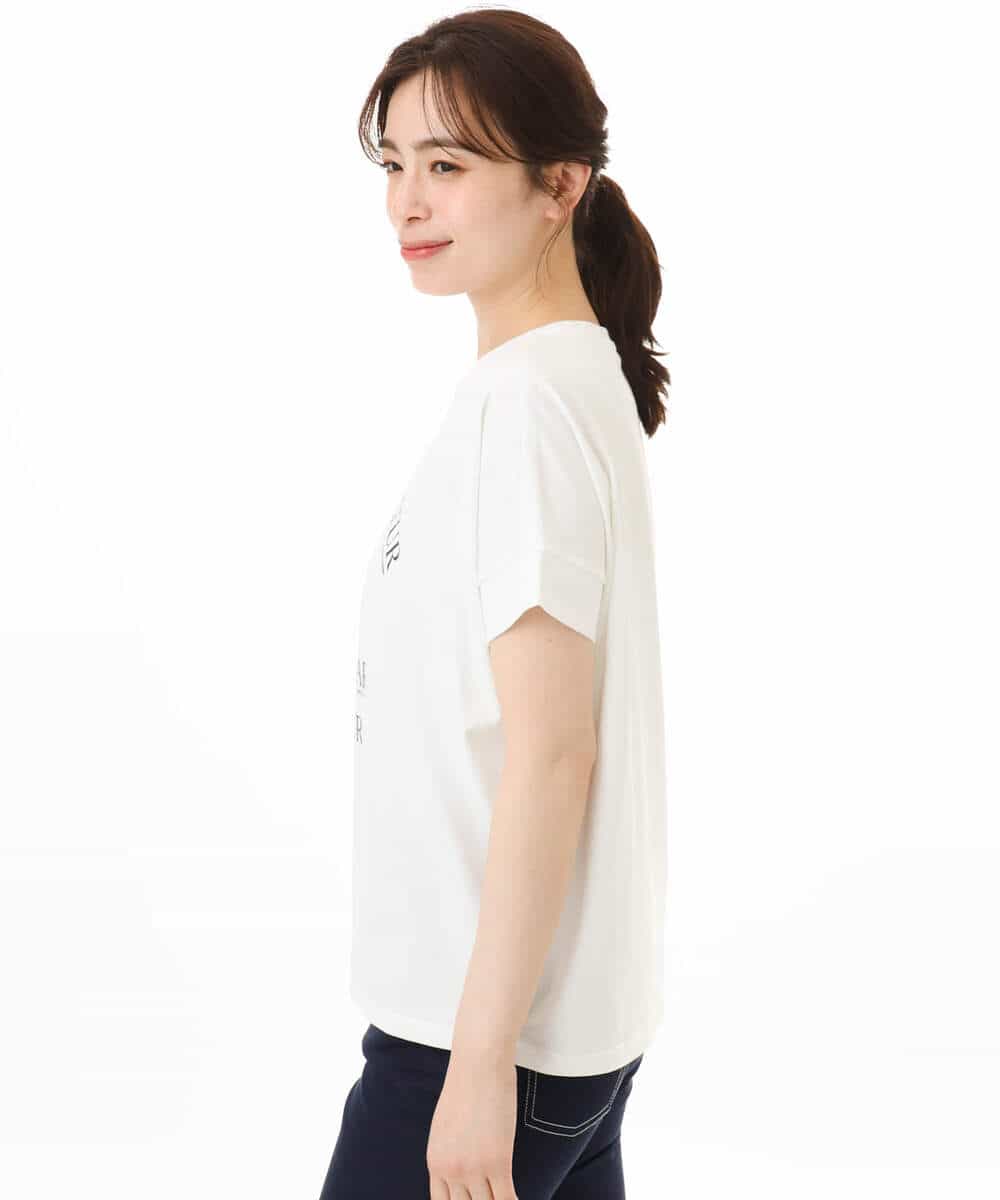 FOKGD60085 MK MICHEL KLEIN(MK ミッシェルクラン) [UVカット/接触冷感/洗える]デザインロゴTシャツ ホワイト