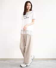 FOKGD61085 MK MICHEL KLEIN(MK ミッシェルクラン) [UVカット/接触冷感/洗える]デザインロゴTシャツ ホワイト