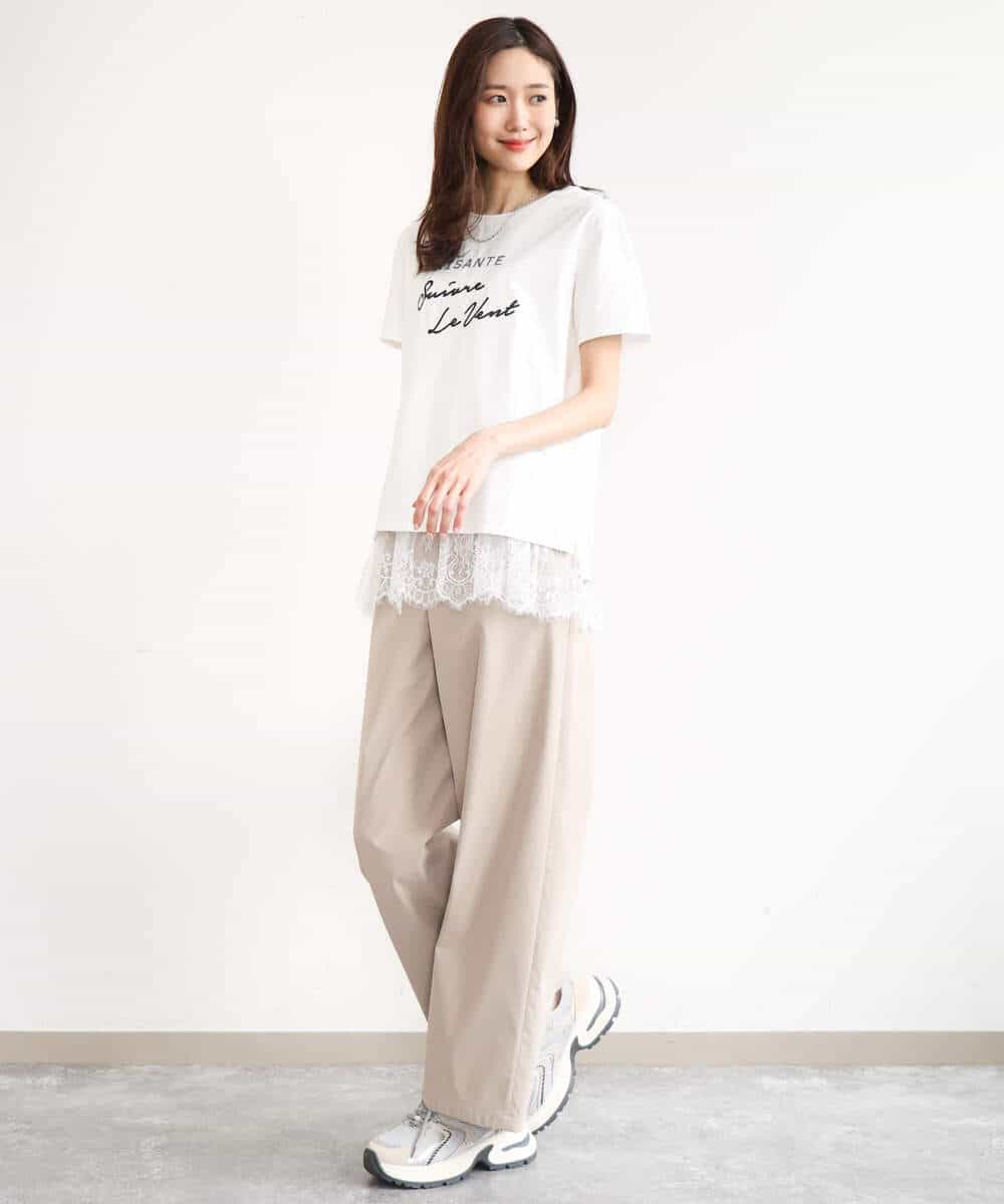FOKGD61085 MK MICHEL KLEIN(MK ミッシェルクラン) [UVカット/接触冷感/洗える]デザインロゴTシャツ ホワイト