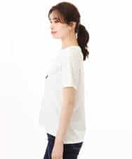 FOKGD61085 MK MICHEL KLEIN(MK ミッシェルクラン) [UVカット/接触冷感/洗える]デザインロゴTシャツ ホワイト