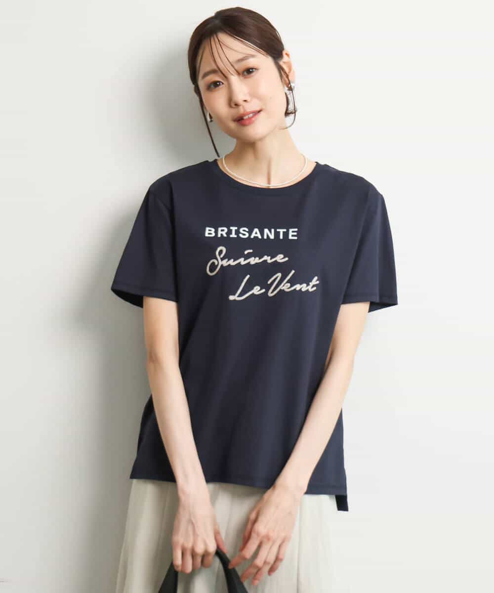 FOKGD61085 MK MICHEL KLEIN(MK ミッシェルクラン) [UVカット/接触冷感/洗える]デザインロゴTシャツ ホワイト