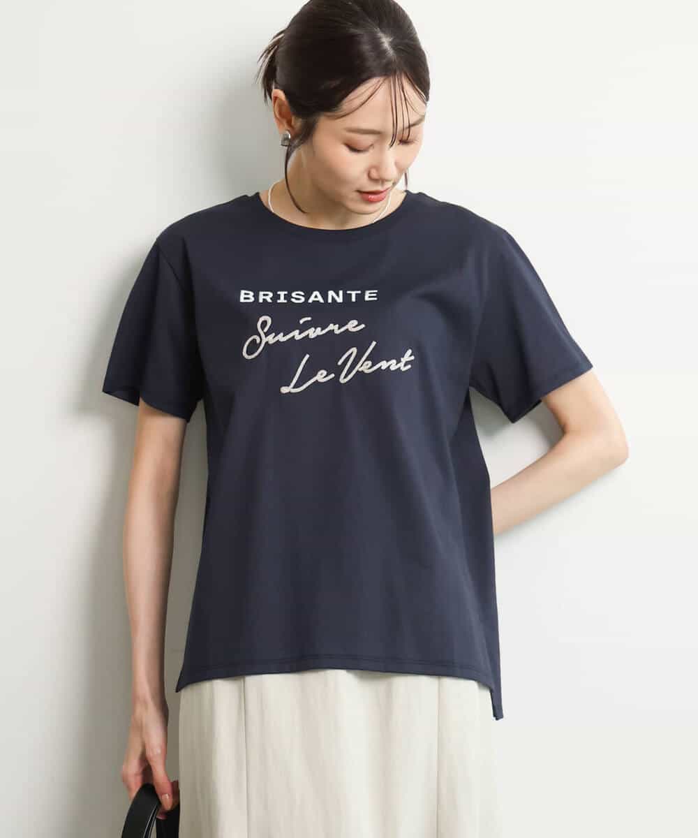 FOKGD61085 MK MICHEL KLEIN(MK ミッシェルクラン) [UVカット/接触冷感/洗える]デザインロゴTシャツ ホワイト