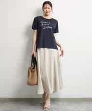 FOKGD61085 MK MICHEL KLEIN(MK ミッシェルクラン) [UVカット/接触冷感/洗える]デザインロゴTシャツ ホワイト