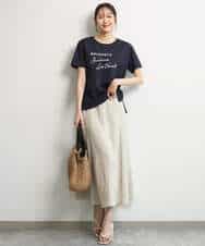 FOKGD61085 MK MICHEL KLEIN(MK ミッシェルクラン) [UVカット/接触冷感/洗える]デザインロゴTシャツ ホワイト