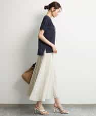 FOKGD61085 MK MICHEL KLEIN(MK ミッシェルクラン) [UVカット/接触冷感/洗える]デザインロゴTシャツ ホワイト