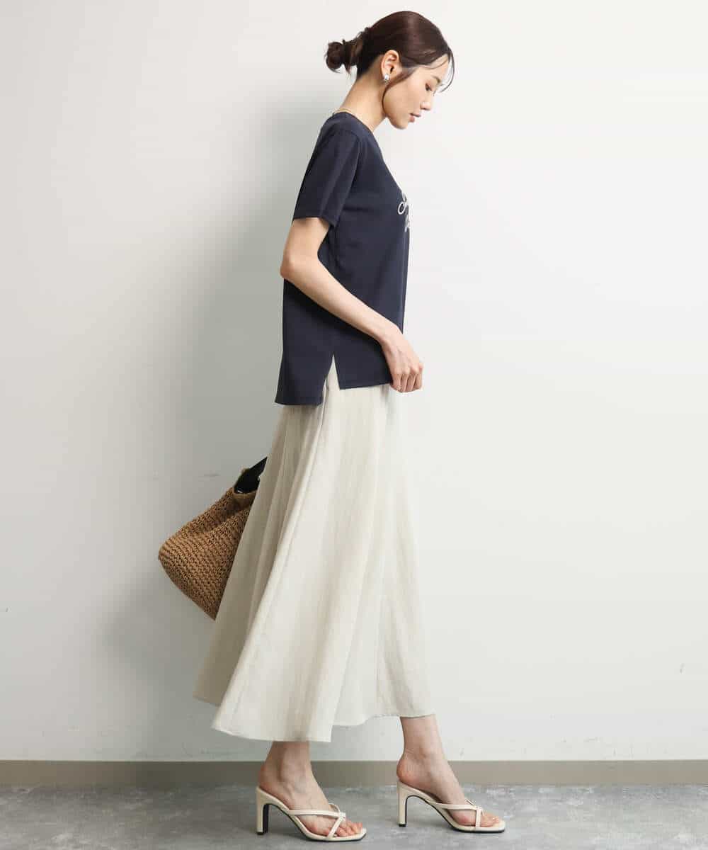 FOKGD61085 MK MICHEL KLEIN(MK ミッシェルクラン) [UVカット/接触冷感/洗える]デザインロゴTシャツ ホワイト