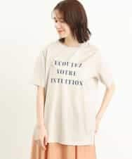 FOKGP06085 MK MICHEL KLEIN(MK ミッシェルクラン) ロゴTシャツ/洗える ベージュ