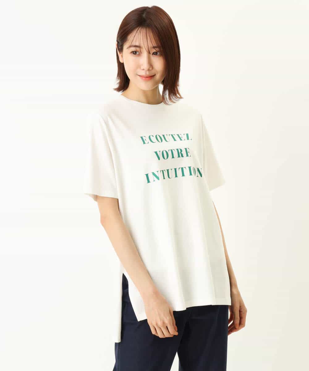 FOKGP06085 MK MICHEL KLEIN(MK ミッシェルクラン) ロゴTシャツ/洗える ベージュ