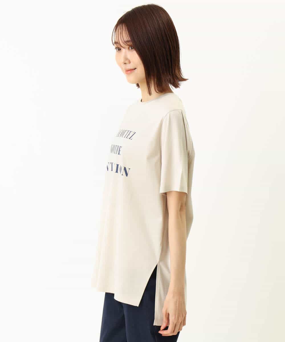 FOKGP06085 MK MICHEL KLEIN(MK ミッシェルクラン) ロゴTシャツ/洗える ベージュ