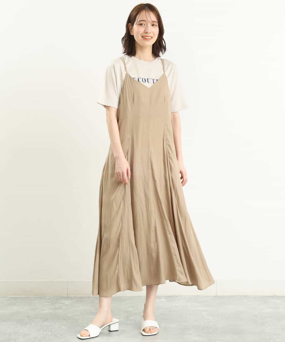 FOKGP06085 MK MICHEL KLEIN(MK ミッシェルクラン) ロゴTシャツ/洗える ベージュ