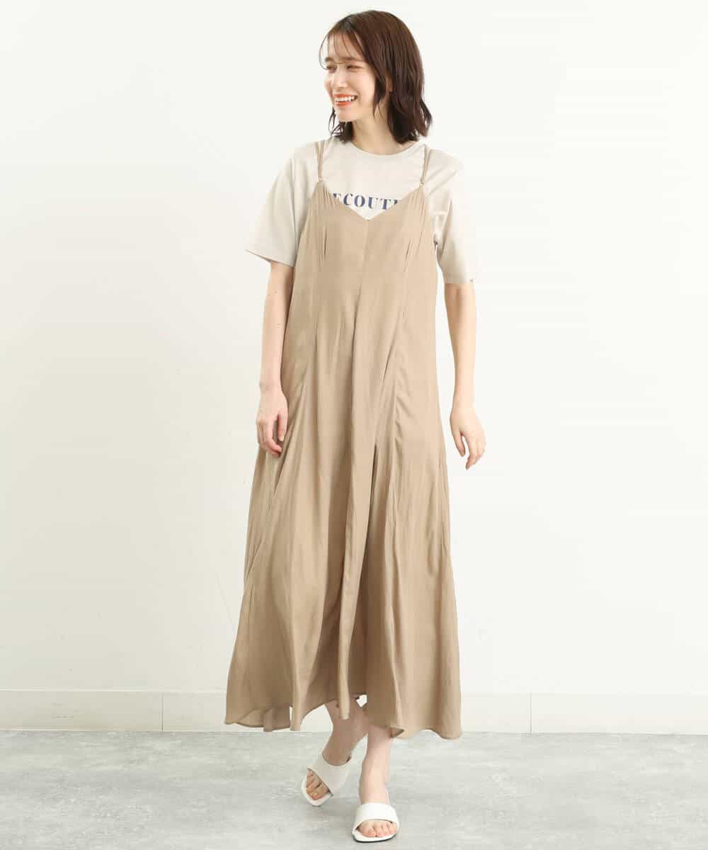 FOKGP06085 MK MICHEL KLEIN(MK ミッシェルクラン) ロゴTシャツ/洗える ベージュ