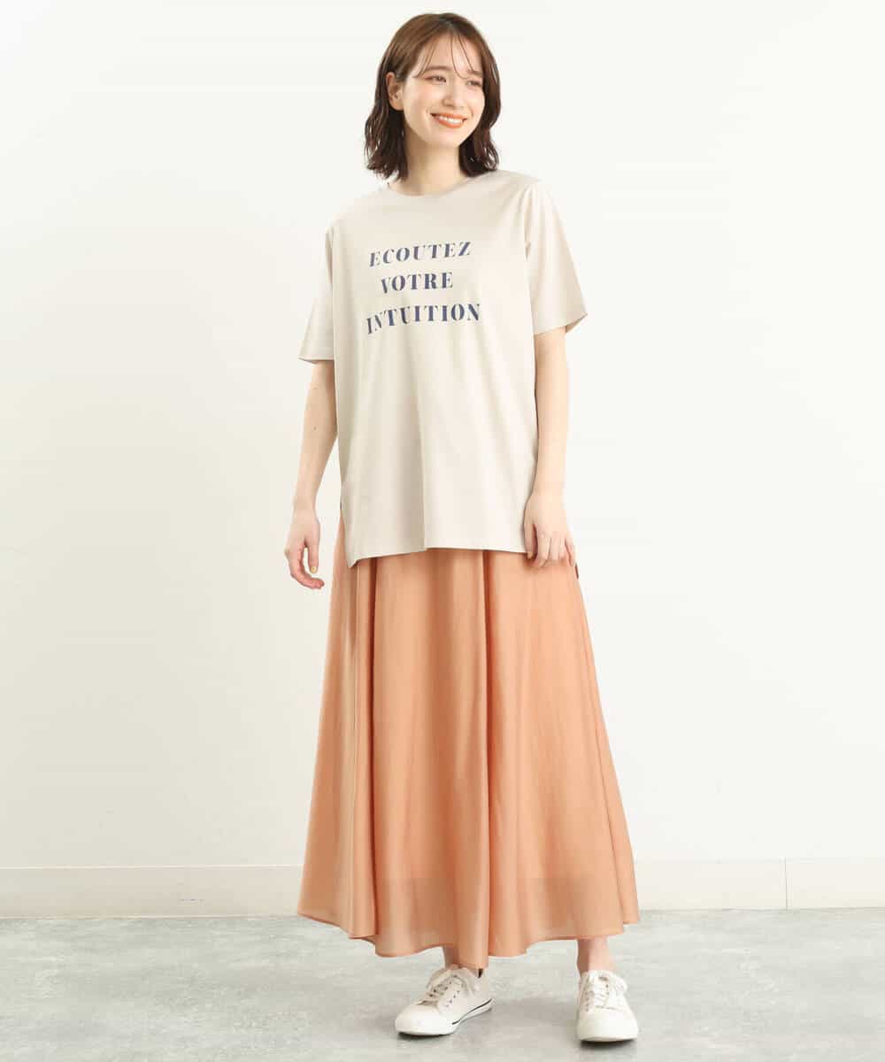 FOKGP06085 MK MICHEL KLEIN(MK ミッシェルクラン) ロゴTシャツ/洗える ベージュ