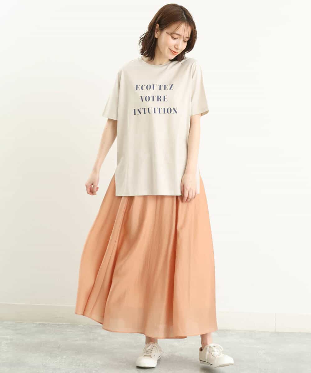 FOKGP06085 MK MICHEL KLEIN(MK ミッシェルクラン) ロゴTシャツ/洗える ベージュ