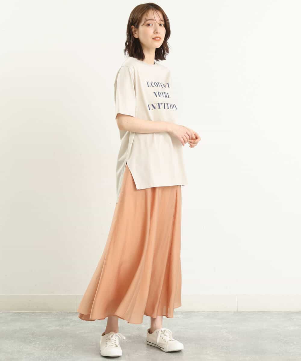 FOKGP06085 MK MICHEL KLEIN(MK ミッシェルクラン) ロゴTシャツ/洗える ベージュ